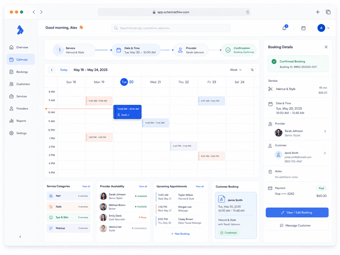 Booking and service management software platform